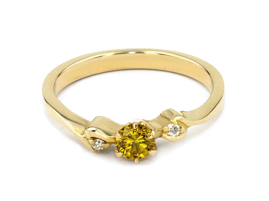 Pierścionek z brylantem gold złoto - jg1032gold_2_65_p — zdjęcie 3