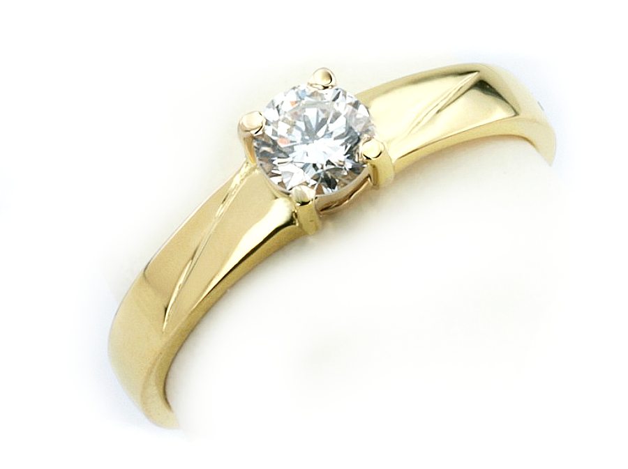 Złoty pierścionek z brylantem żółte złoto - jg1041b_SI1_H — zdjęcie 3