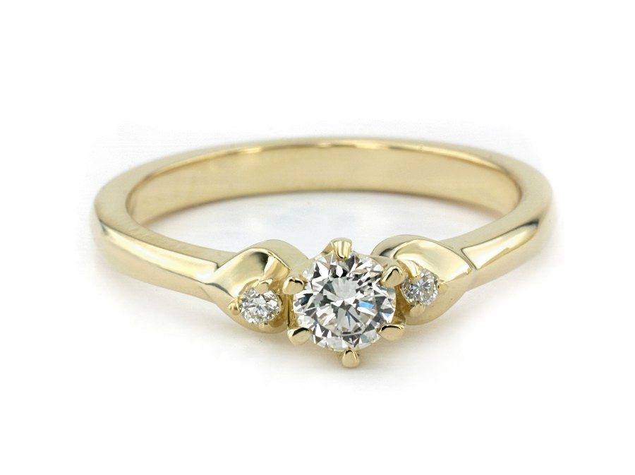 Złoty pierścionek z brylantami żółte złoto - jg1043br_P1_H — zdjęcie 2