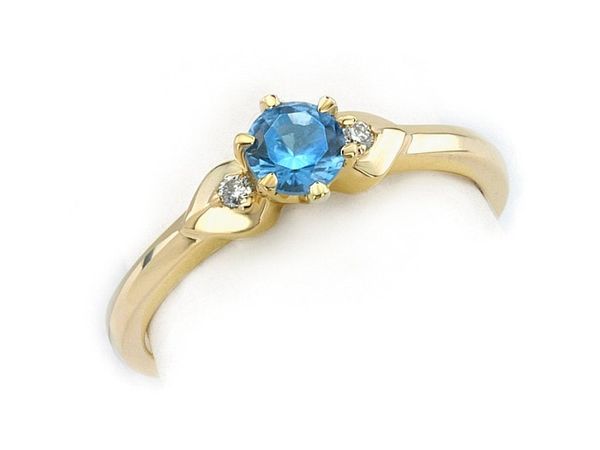 Złoty pierścionek ze spinelem i diamentami - jg1043z_spinel