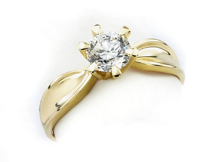 Złoty pierścionek z brylantem - jg1044br_Si1_H_045 — zdjęcie 3