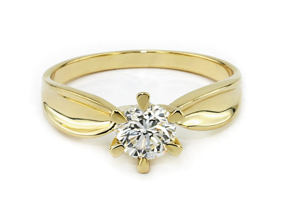 Złoty pierścionek z brylantem żółte złoto - jg1044br_VS_H — zdjęcie 2