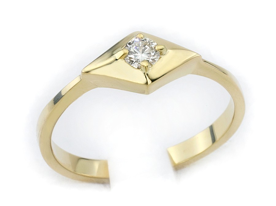 Złoty pierścionek z brylantem żółte złoto - jg1066br_P1_H