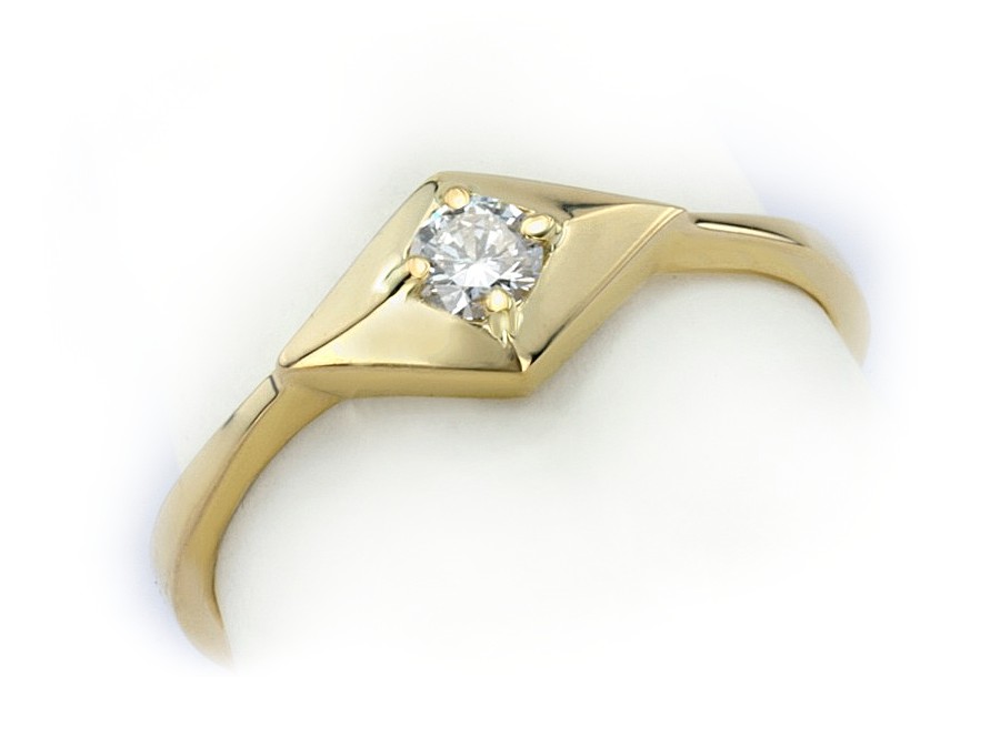 Złoty pierścionek z brylantem żółte złoto - jg1066br_SI1_H — zdjęcie 3