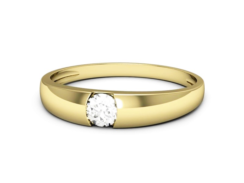 Złoty pierścionek z brylantem żółte złoto - jg1069br_Si_H — zdjęcie 2