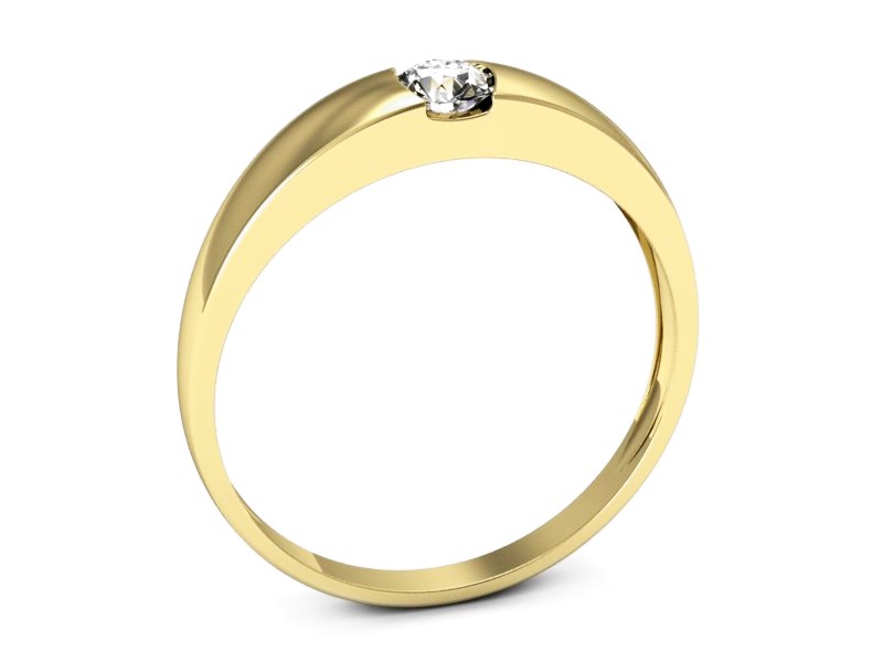Złoty pierścionek z brylantem żółte złoto - jg1069br_VS_H — zdjęcie 3