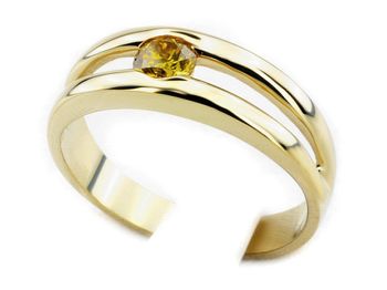 Pierścionek z brylantem żółte złoto 595 - jg1084br_VVS_gold - 1