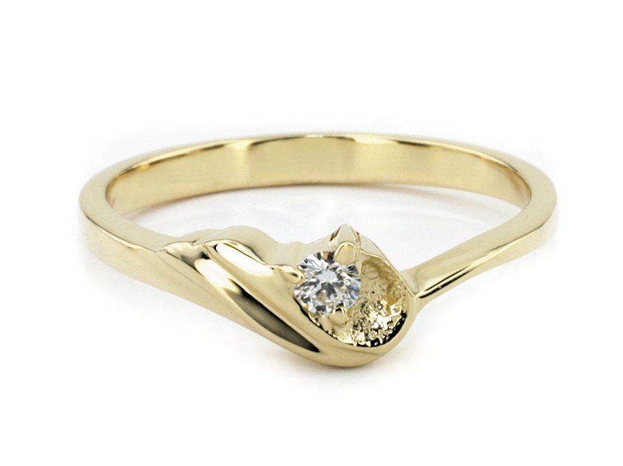 Złoty pierścionek z diamentem - jg108br_Vs1_h — zdjęcie 2