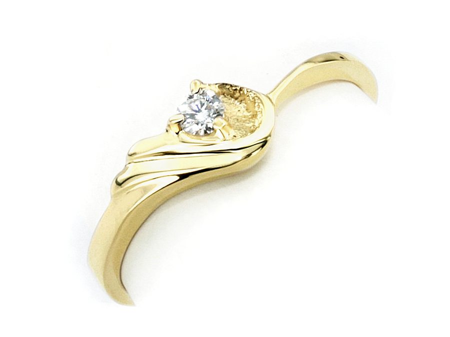 Złoty pierścionek z diamentem - jg108br_Vs1_h — zdjęcie 3