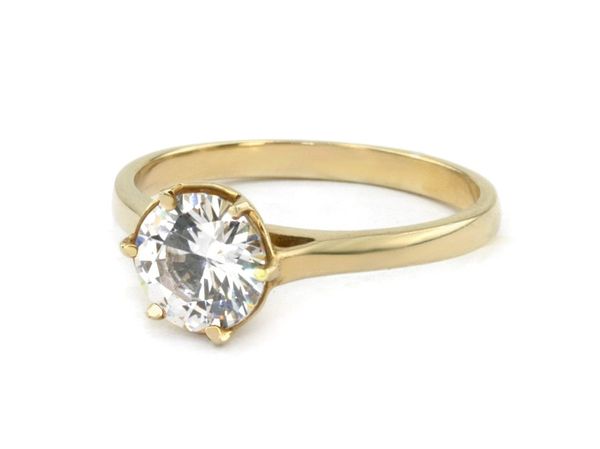 Złoty pierścionek z diamentami żółte złoto - jg1092br_SI_I