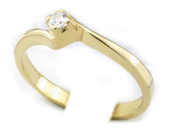 Złoty Pierścionek zaręczynowy z brylantem gold 14k złoto 585 - jg1105br_Si_H