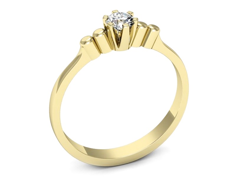 Złoty pierścionek z brylantem żółte złoto - jg1114z_Si_F — zdjęcie 3