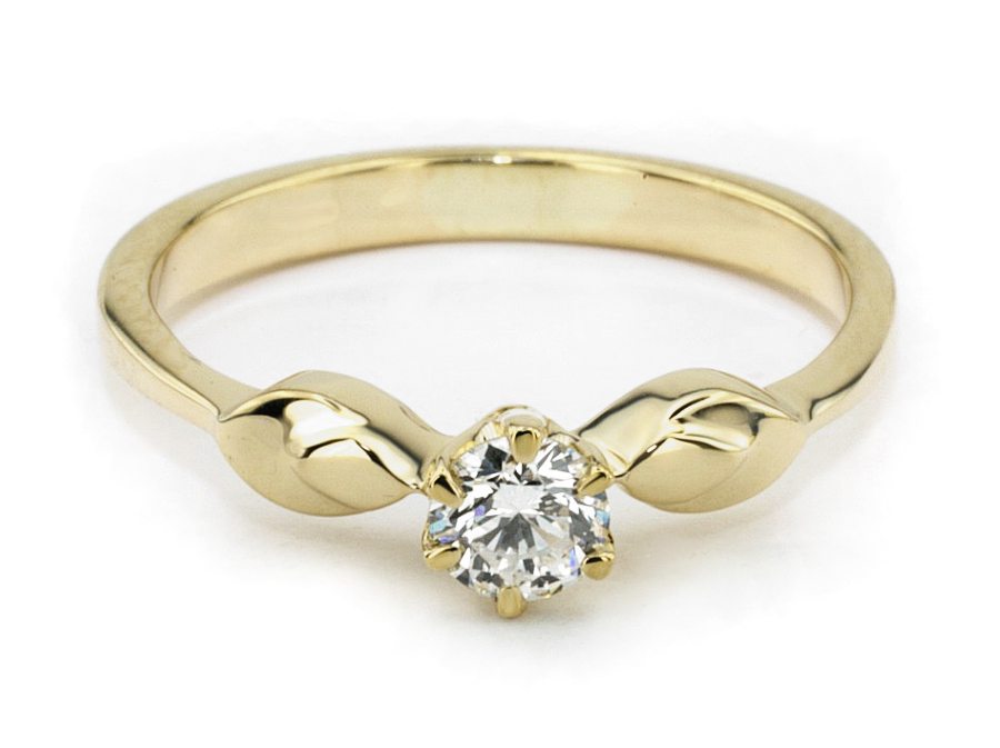 Złoty pierścionek z brylantem żółte złoto - jg1126br_Si1_H — zdjęcie 2