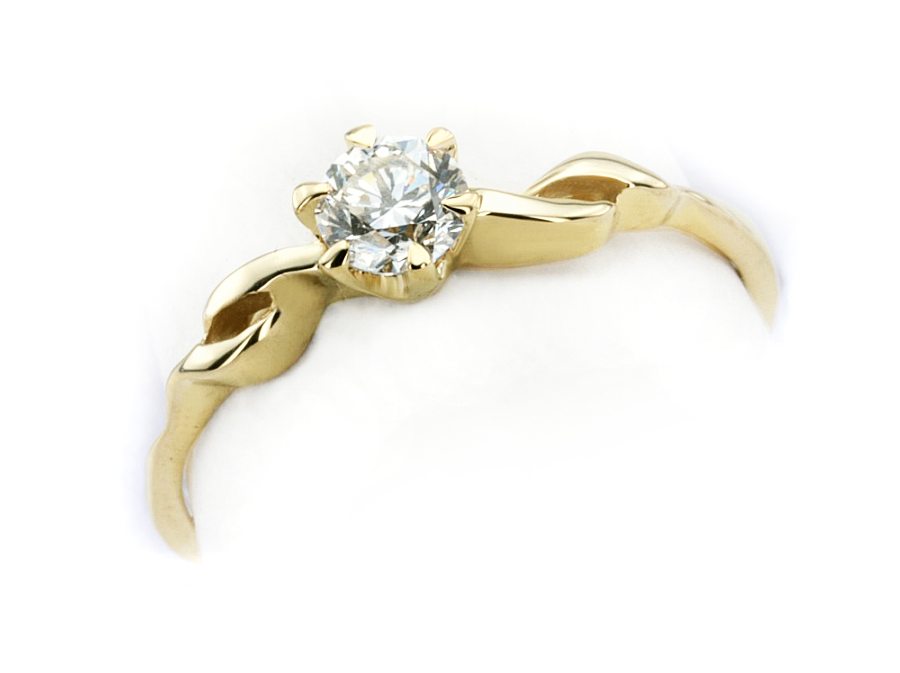 Złoty pierścionek z brylantem żółte złoto - jg1127br_P_h — zdjęcie 3