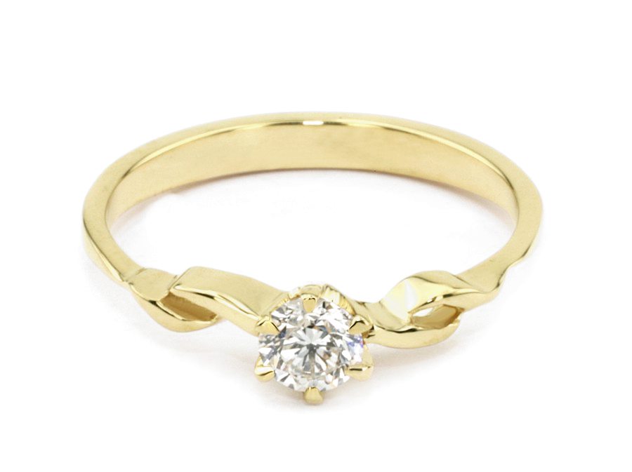 Złoty pierścionek z brylantem żółte złoto - jg1127br_SI_h — zdjęcie 2