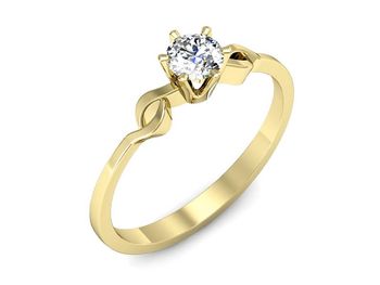Złoty Pierścionek zaręczynowy z brylantem - jg1127z - 1