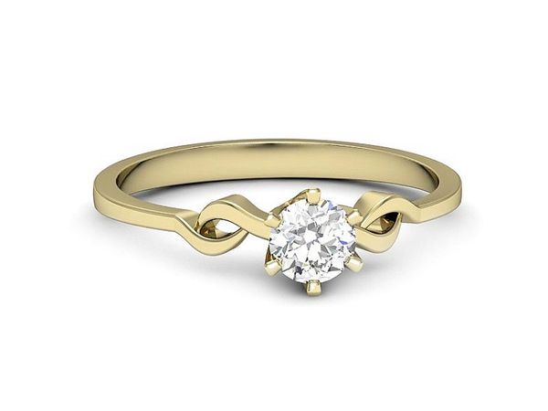 Złoty Pierścionek zaręczynowy z brylantem - jg1127z