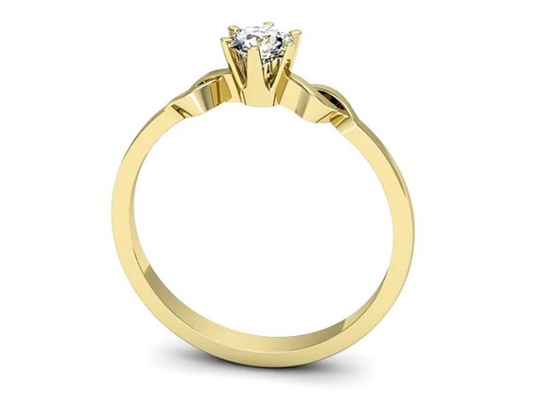 Złoty Pierścionek zaręczynowy z brylantem - jg1127z