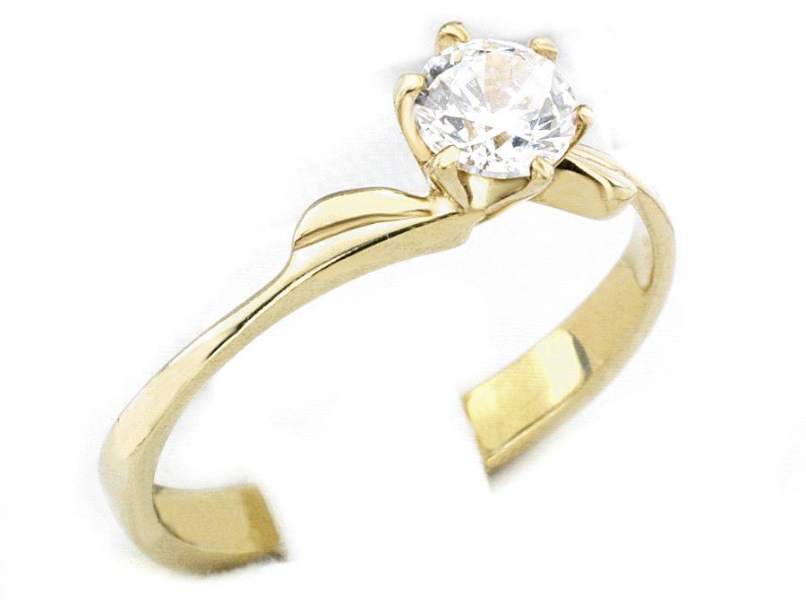 Złoty Pierścionek zaręczynowy z brylantem gold 14k złoto 585 - jg1129br_Si_H - 1