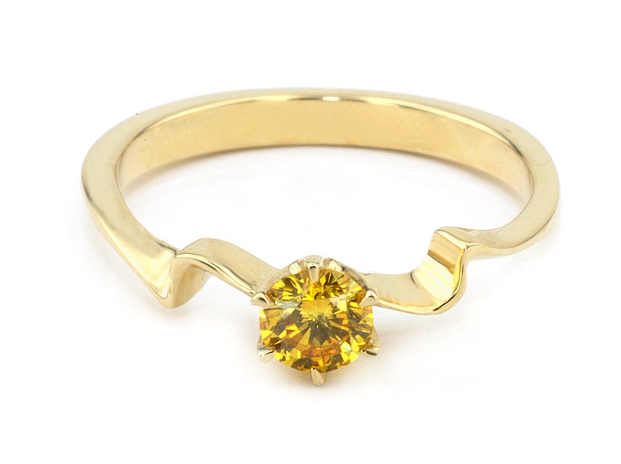 Złoty pierścionek ze złotym brylantem - jg112gold_Vs — zdjęcie 3