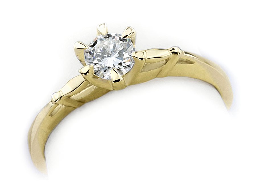 Złoty pierścionek z brylantem żółte złoto - jg1131br_P_J — zdjęcie 3