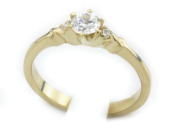 Złoty pierścionek z diamentami żółte złoto próba 585 - jg1134br_P1_I