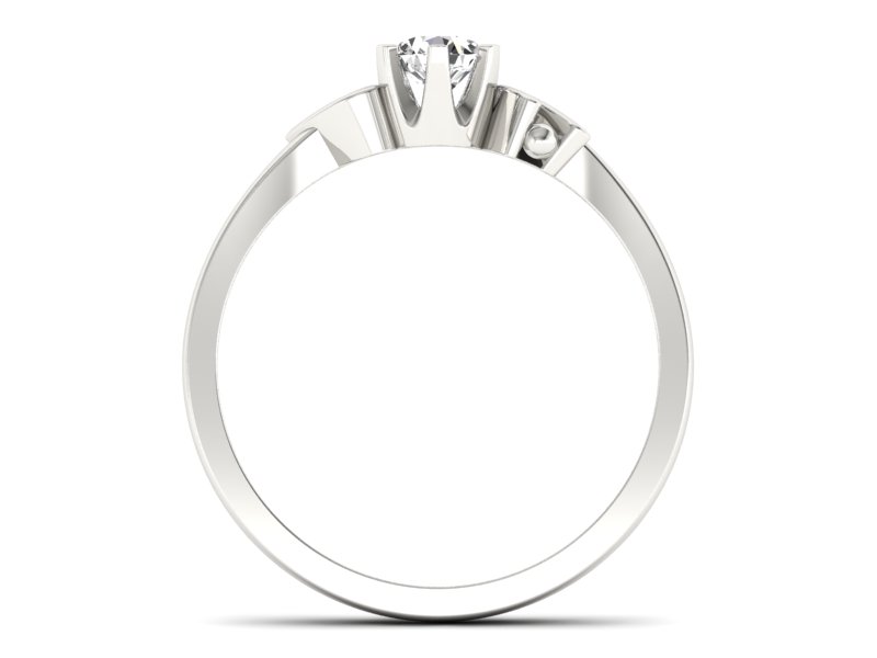 Złoty pierścionek z brylantem białe złoto - jg1136b — zdjęcie 2