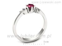 Złoty Pierścionek z rubinem białe złoto próby 585 - jg1136br- 3