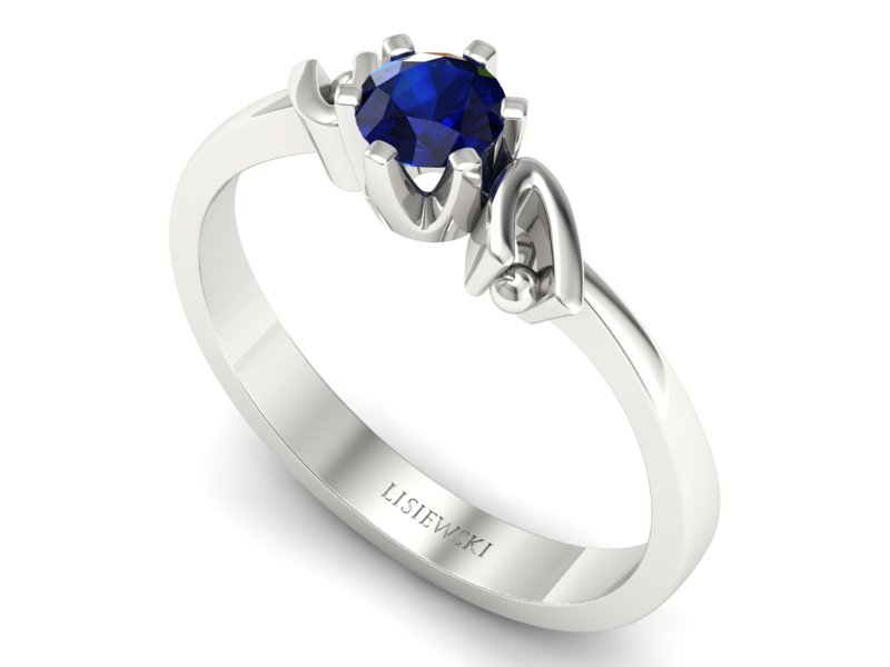 Złoty pierścionek z szafirem białe złoto - jg1136bsz — zdjęcie 3