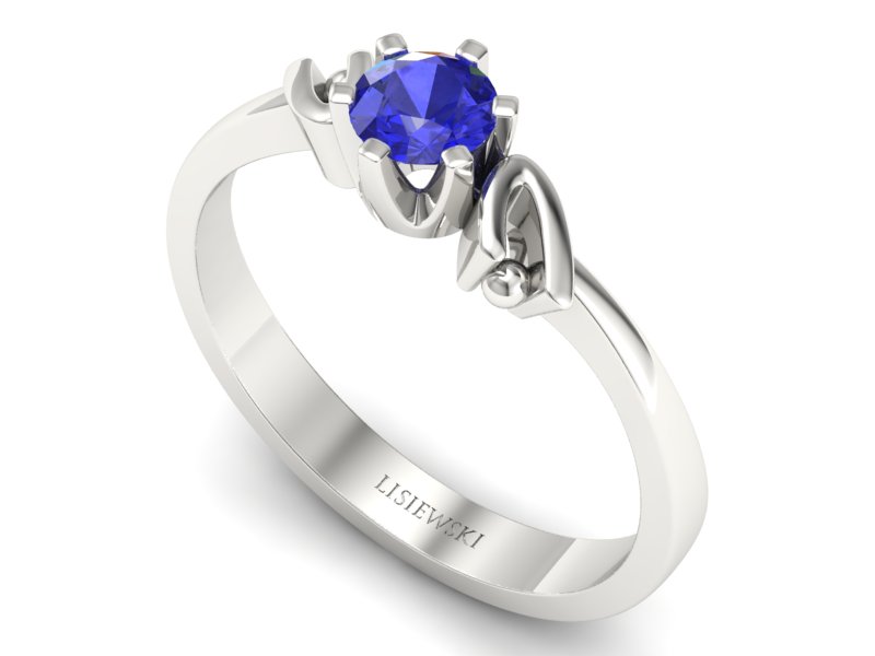 Złoty pierścionek z szafirem białe złoto - jg1136bszc — zdjęcie 3