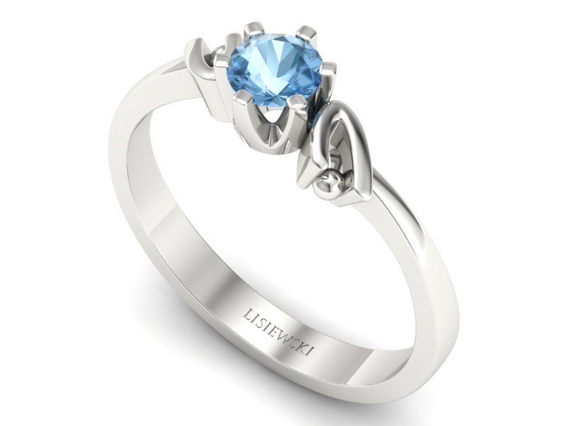 Złoty pierścionek z topazem białe złoto - jg1136btp — zdjęcie 3