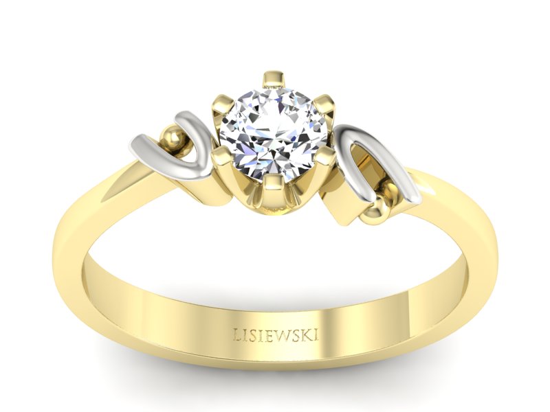 Złoty pierścionek z brylantem żółte złoto - jg1136zb