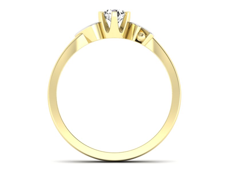 Złoty pierścionek z brylantem żółte złoto - jg1136zb — zdjęcie 2