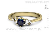 Złoty Pierścionek żółte złoto rodowane z szafirem - jg1136zbsz- 2
