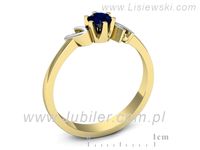 Złoty Pierścionek żółte złoto rodowane z szafirem - jg1136zbsz- 3