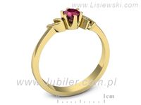 Złoty Pierścionek z rubinem żółte złoto próby 585 - jg1136zr- 3