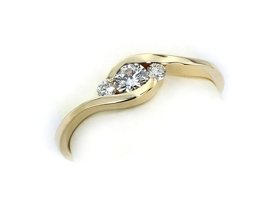 Złoty pierścionek żółte złoto z brylantami - jg1142br_Si1_H — zdjęcie 3