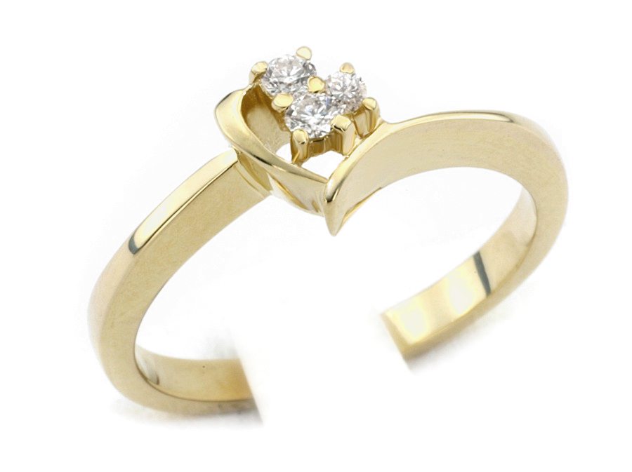 Złoty pierścionek z brylantami żółte złoto - jg1145br_SI_H