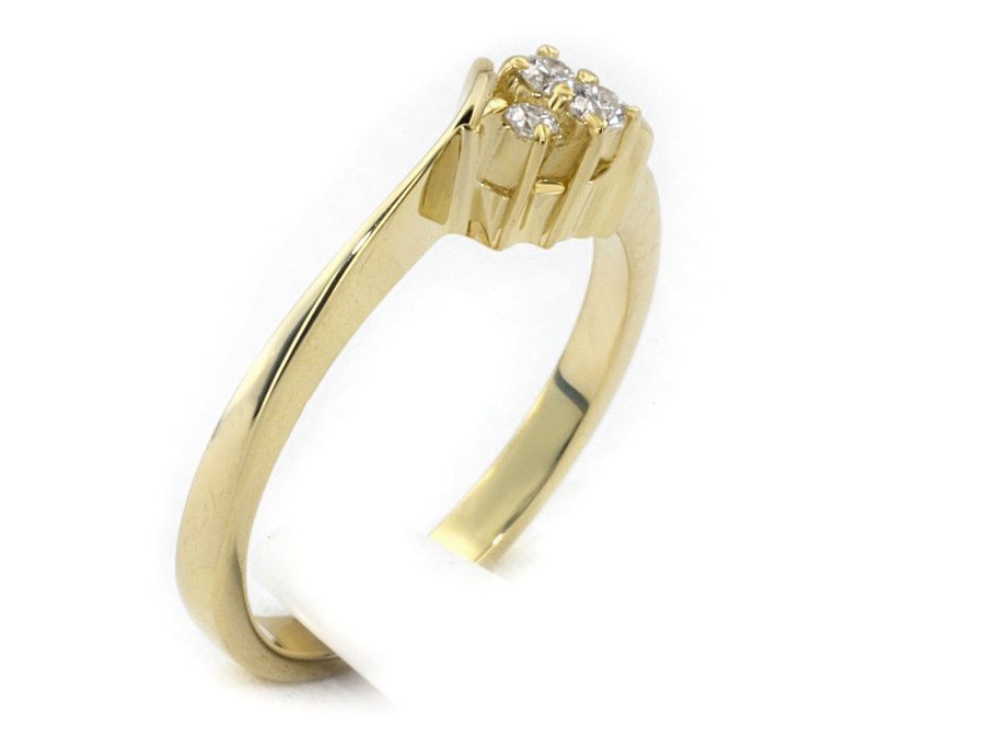 Złoty pierścionek z brylantami żółte złoto - jg1145br_SI_H — zdjęcie 2