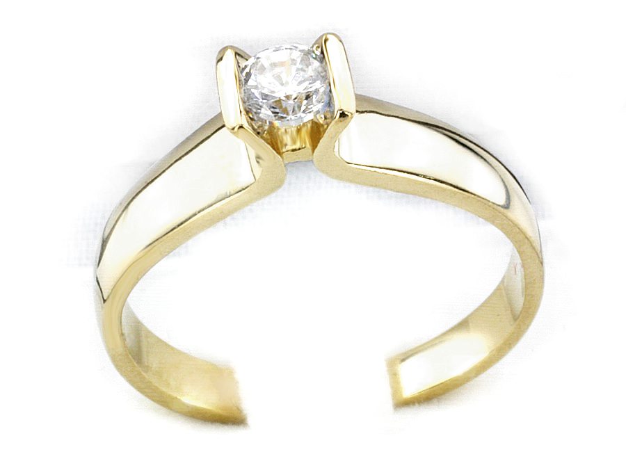 Złoty pierścionek z brylantem żółte złoto - jg1160br_Si_H