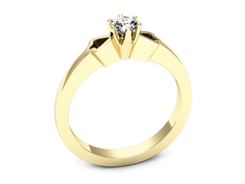 Złoty pierścionek z brylantem żółte złoto - jg120z_Si — zdjęcie 3