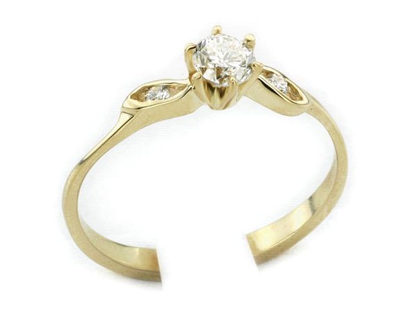 Złoty pierścionek z diamentami żółte złoto próba 585 - jg124br_P1_H