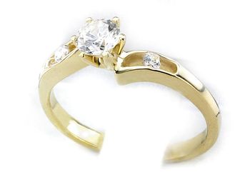 Złoty pierścionek z diamentem żółte złoto 585 - jg133br_P_H - 1