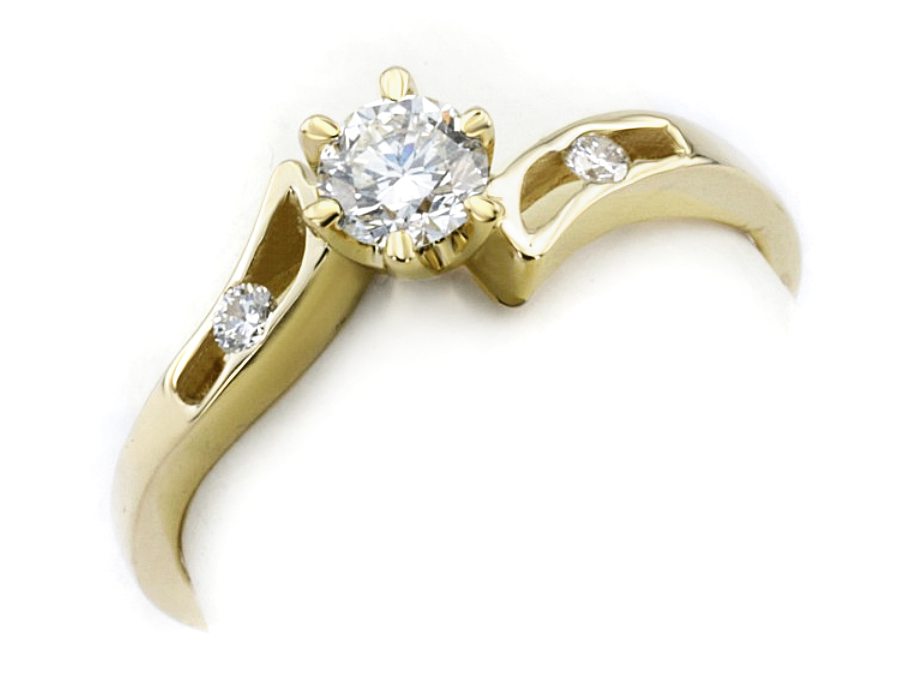 Złoty pierścionek z brylantami żółte złoto - jg133br_Si1_H — zdjęcie 3