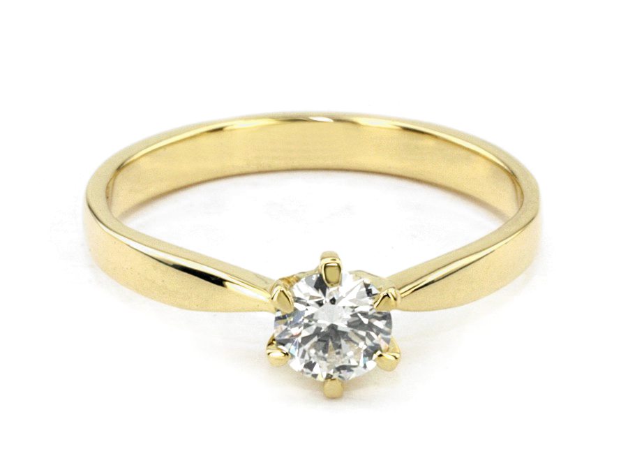 Złoty pierścionek z brylantem żółte złoto - jg153br_P1_H — zdjęcie 2