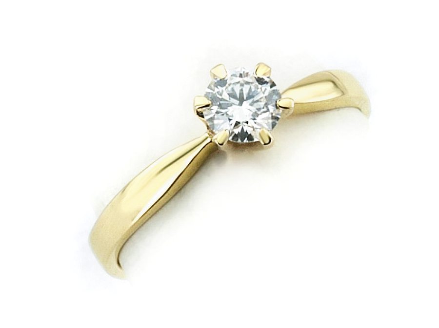 Złoty pierścionek z brylantem żółte złoto - jg153br_VS1_H — zdjęcie 3