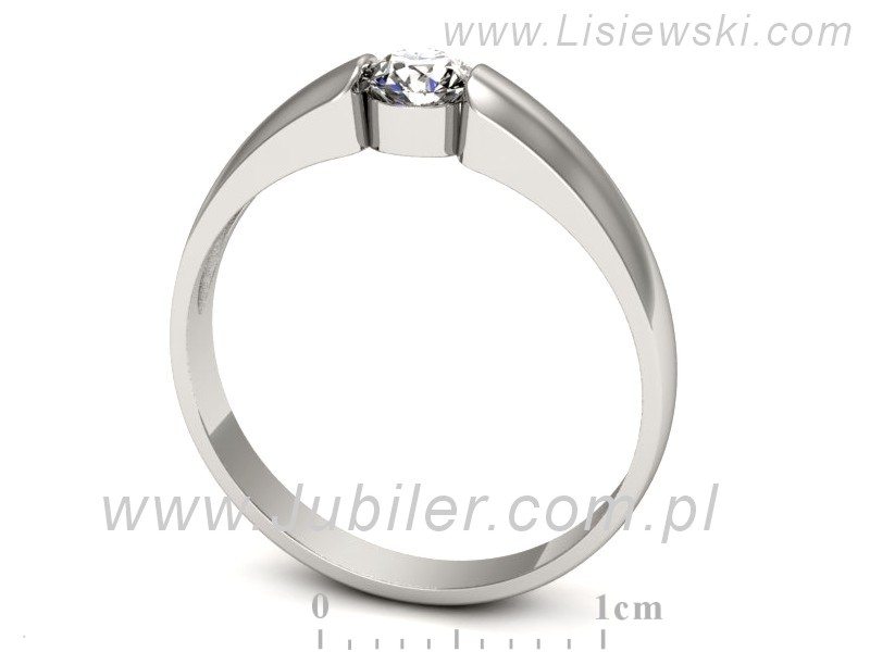 Złoty pierścionek z brylantem białe złoto - jg167b — zdjęcie 3