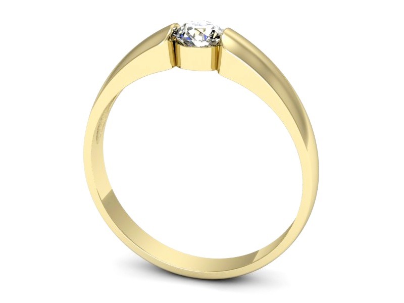 Złoty pierścionek z brylantem żółte złoto - jg167zP — zdjęcie 3