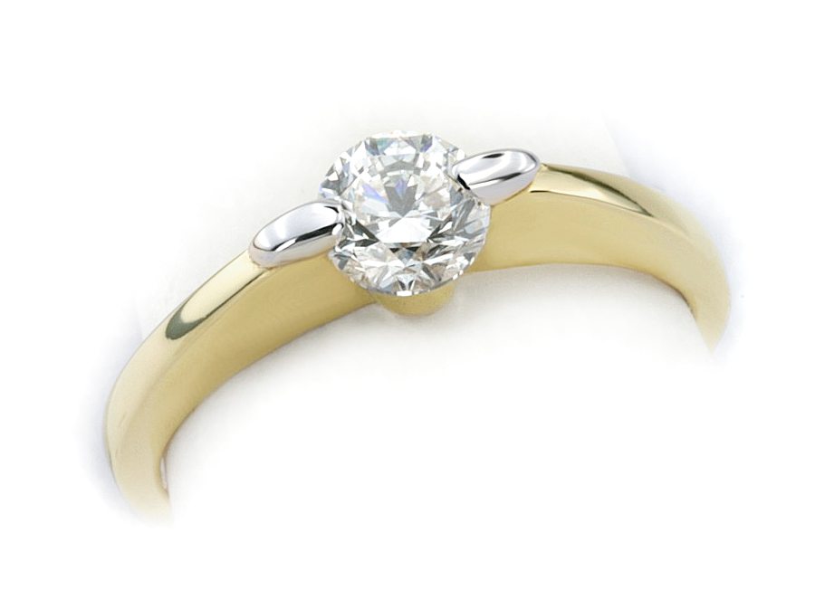 Pierścionek z diamentem żółte i białe złoto - jg169br_VS_H — zdjęcie 3