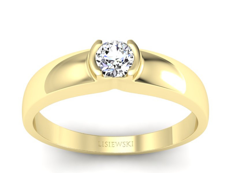 Złoty pierścionek z brylantem żółte złoto - jg172br_VS_H